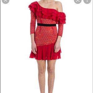 For Love & Lemons beautiful red lace mini dress! Practically new!